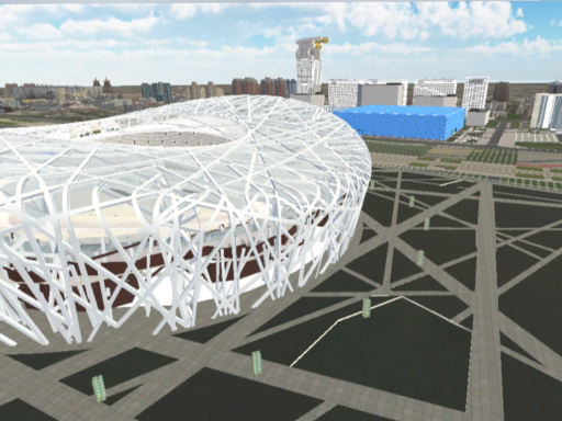 Helicopter with Beijing National Stadium