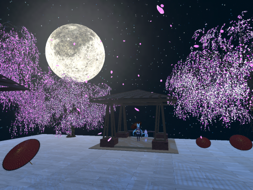 樱花尽落阶前月