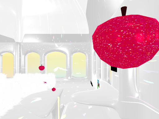 赤いリンゴと白い部屋