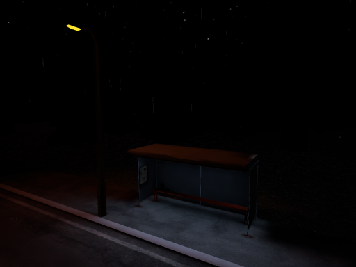 Rainy bus stop