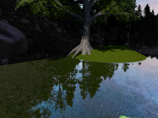 A tiny island and lotus leaves（เกาะน้อยนิดกับใบบัวน่ารัก）